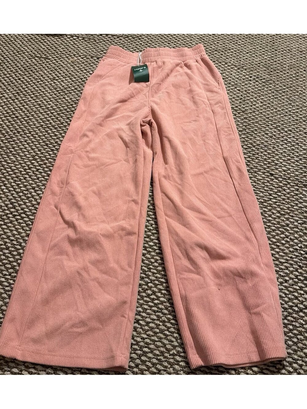NWT Halara Women's Pink Corduroy Wide Leg Pants Petite Small